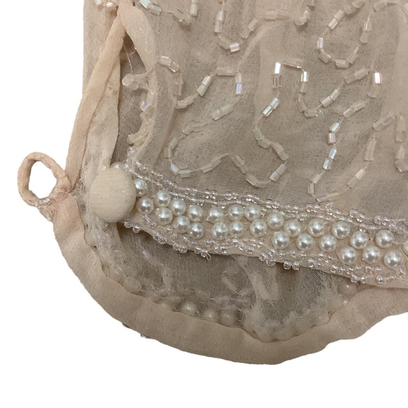 OLEG CASSINI Vintage Beaded 100% Silk Fancy Long Sleeve Wedding Dress-Size 6 - Picture 16 of 16